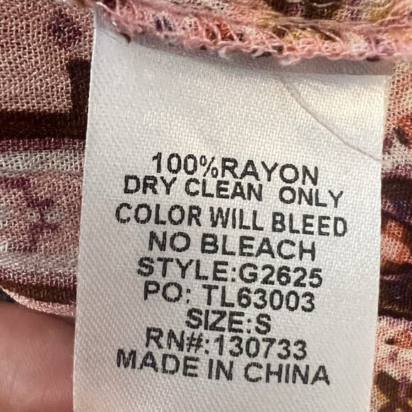 UMGEE Women’s Boho Tunic Mini Dress Small Size Bell Sleeves Rayon - Picture 10 of 12